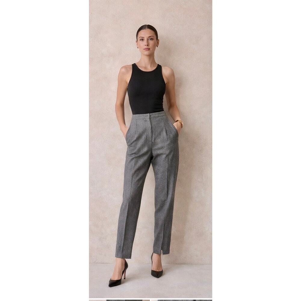 Vintage Evan Picone DIVA Wool Trousers 26 Waist XS Gray Minimalist Career Chic